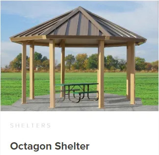 Commercial Octagon shelter for parks